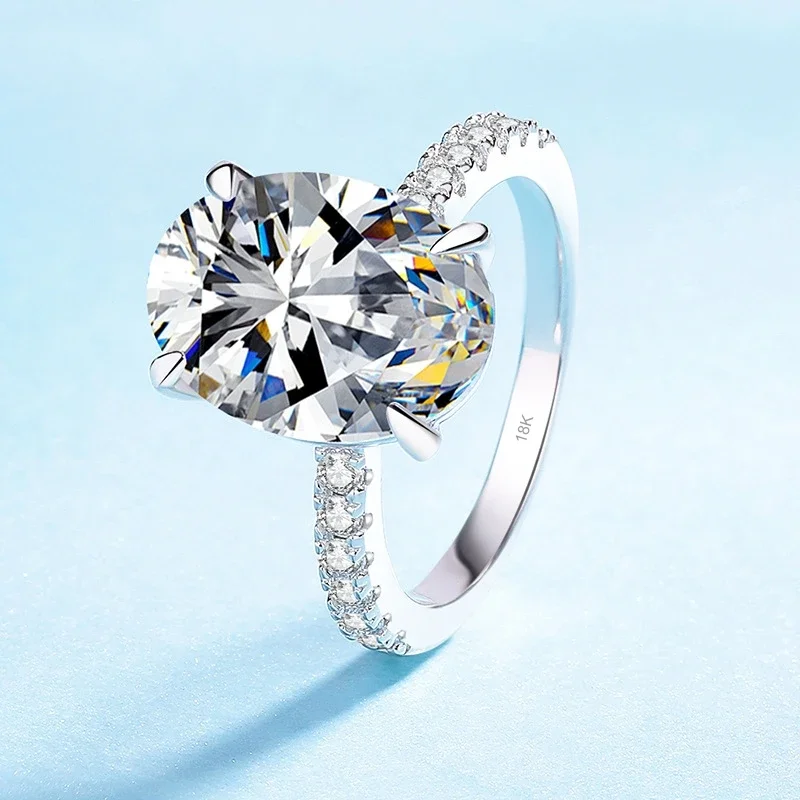 Lover Valentine's Day 18K White Gold Women Wedding Bands 8CT Moissanite Diamond Girl Friend Engagement PT950 Birthday Gift Rings