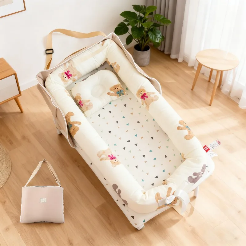 

2026 New Foldable Travel Baby Bassinet Bed in Bed with Carry Bag for Newborns Compact and Lightweight Baby Nest Beds