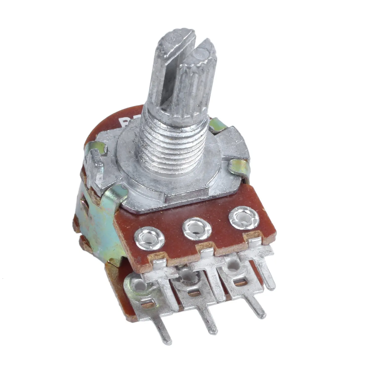 1 pcs silver metal B50K 50K ohm 6-pin dual potentiometer 3.8*2.8*1.7cm