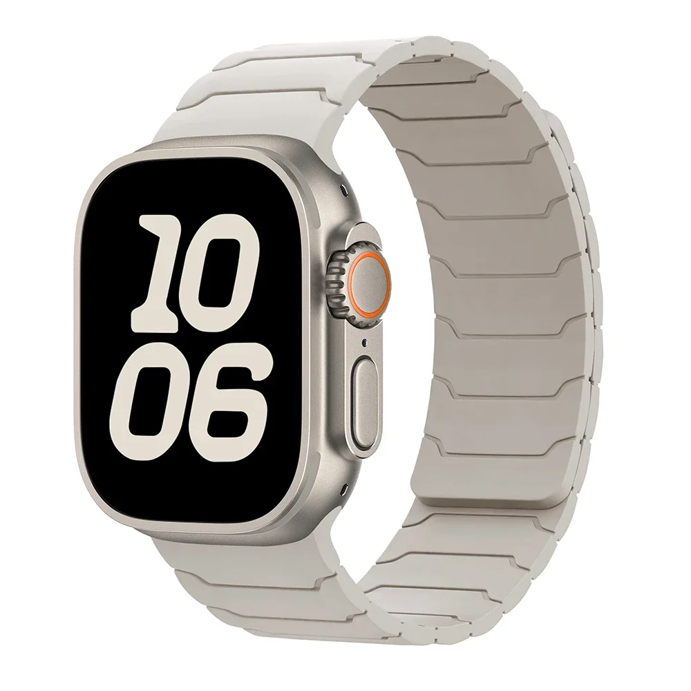 Armband für Apple Watch Ultra 2 Band 49 mm 45 mm 44 mm 40 mm 42 mm 46 mm 41 mm 38 mm magnetisches Silikonarmband IWatch Serie 10 SE 9 8 7