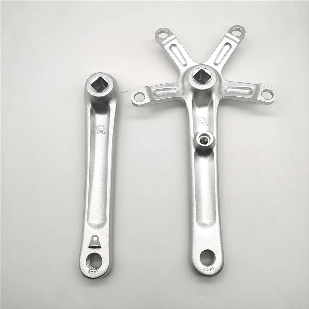 Bicycle Crank Aluminum Alloy Bike Crankset BCD130mm for 3Sixty Folding Bike Accessories,Silver