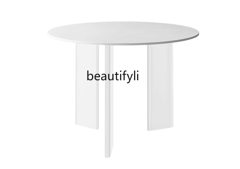 

Nordic Modern Minimalist Stone Plate Dining Table Small Apartment Home Modern Suspension Dining Table Acrylic round Table