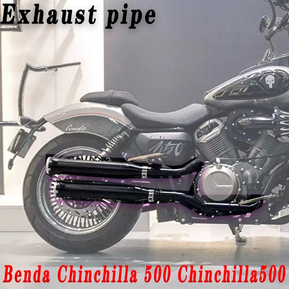 Fit Benda Chinchilla 500 Chinchilla500 500Chinchilla Modified Cobra Exhaust Pipe Straight Exhaust, Deep, Single-Sided D