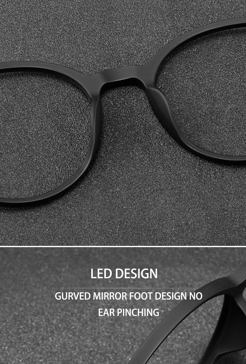KOCOLIOR 1935 Ultraleichte Gummi Titan Runde Photochrome Anti Blau Licht Lesebrille Für Mann Frau Presbyopie Brille – Detail 3
