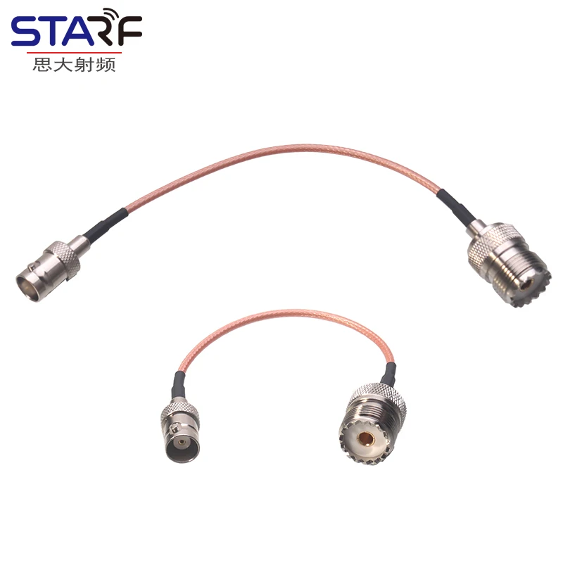 BNC hembra a UHF hembra RG316 alimentador conector coaxial cable de extensión puente alimentador