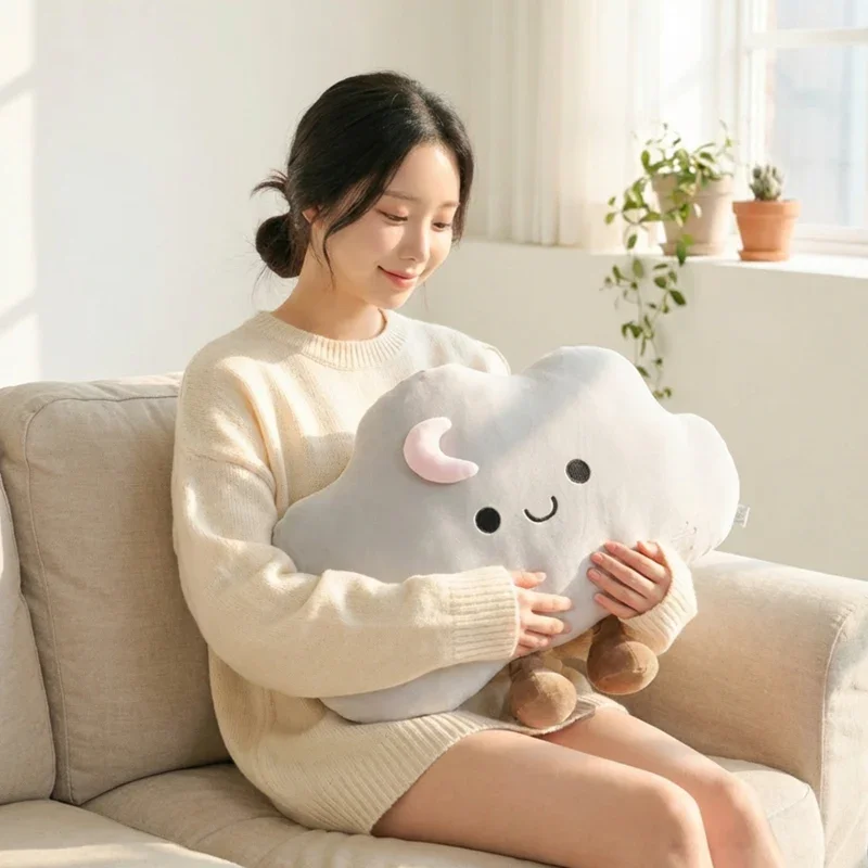 55x45cm Nordic Style Weather Cloud Hug Pillow Fluffly Soft White Blue Pink Cloud Shaped Hug Pillow Cushion Sofa Home Decor