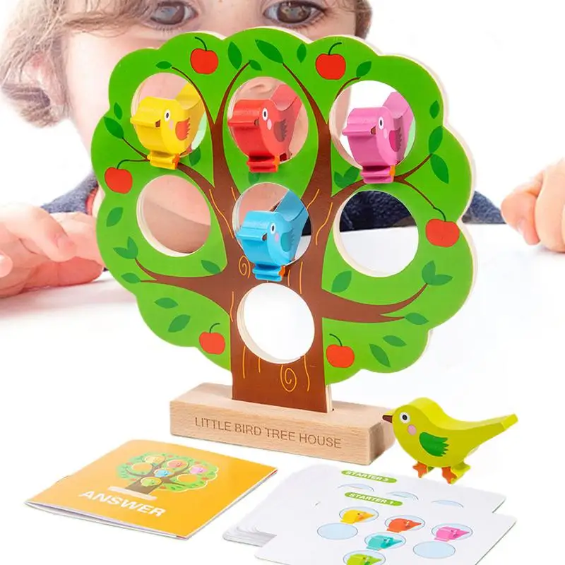 Matching Puzzle Matching Game Bird & Tree Educational Learning Puzzle Smooth Matching Learning Toy For Children's Day Easter