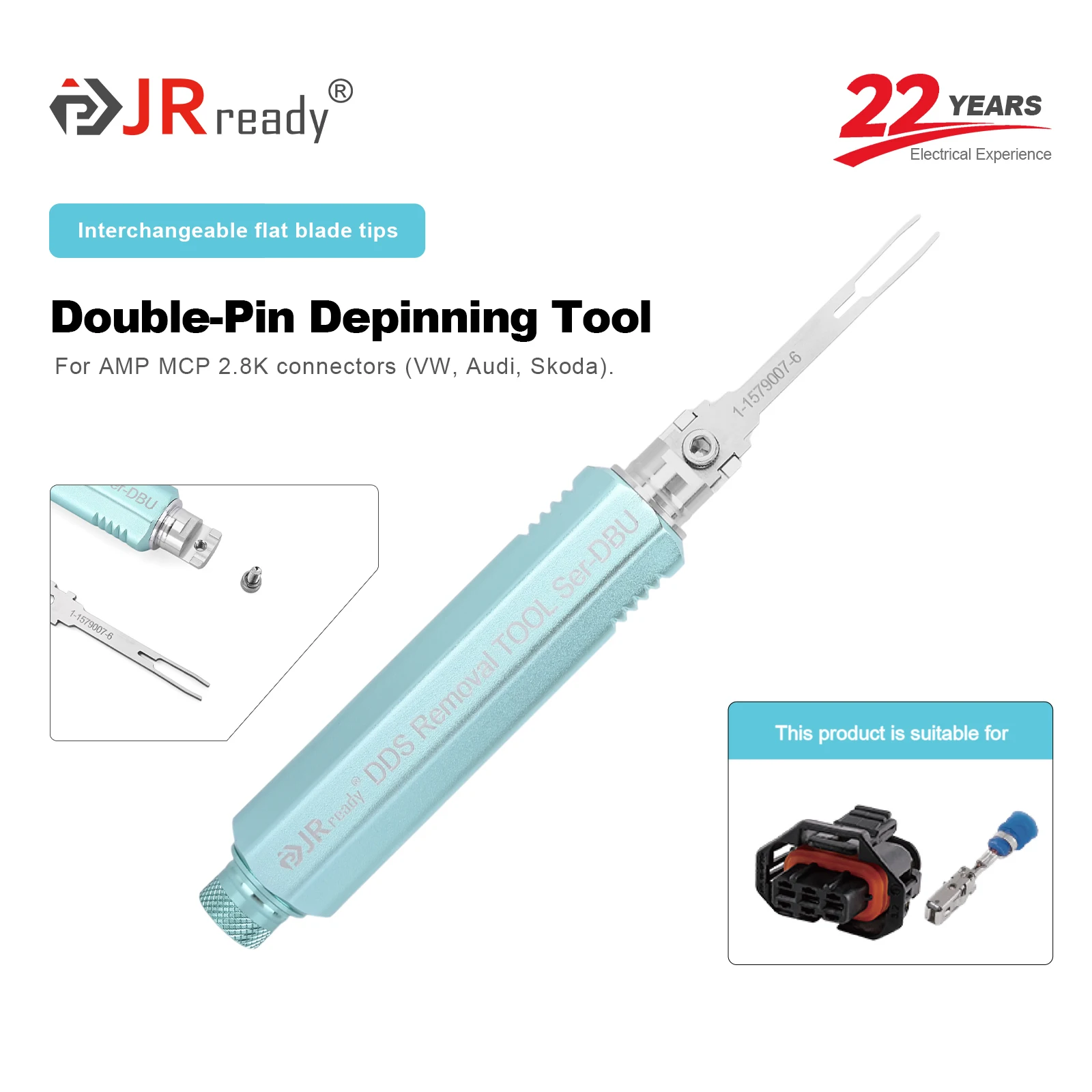 

Инструмент для клемм JRready JRDDS Series, подходит для разъемов 5557/5559/Molex MX/AMP MCP 1.5K и автомобильных клемм VW/Audi/Skoda