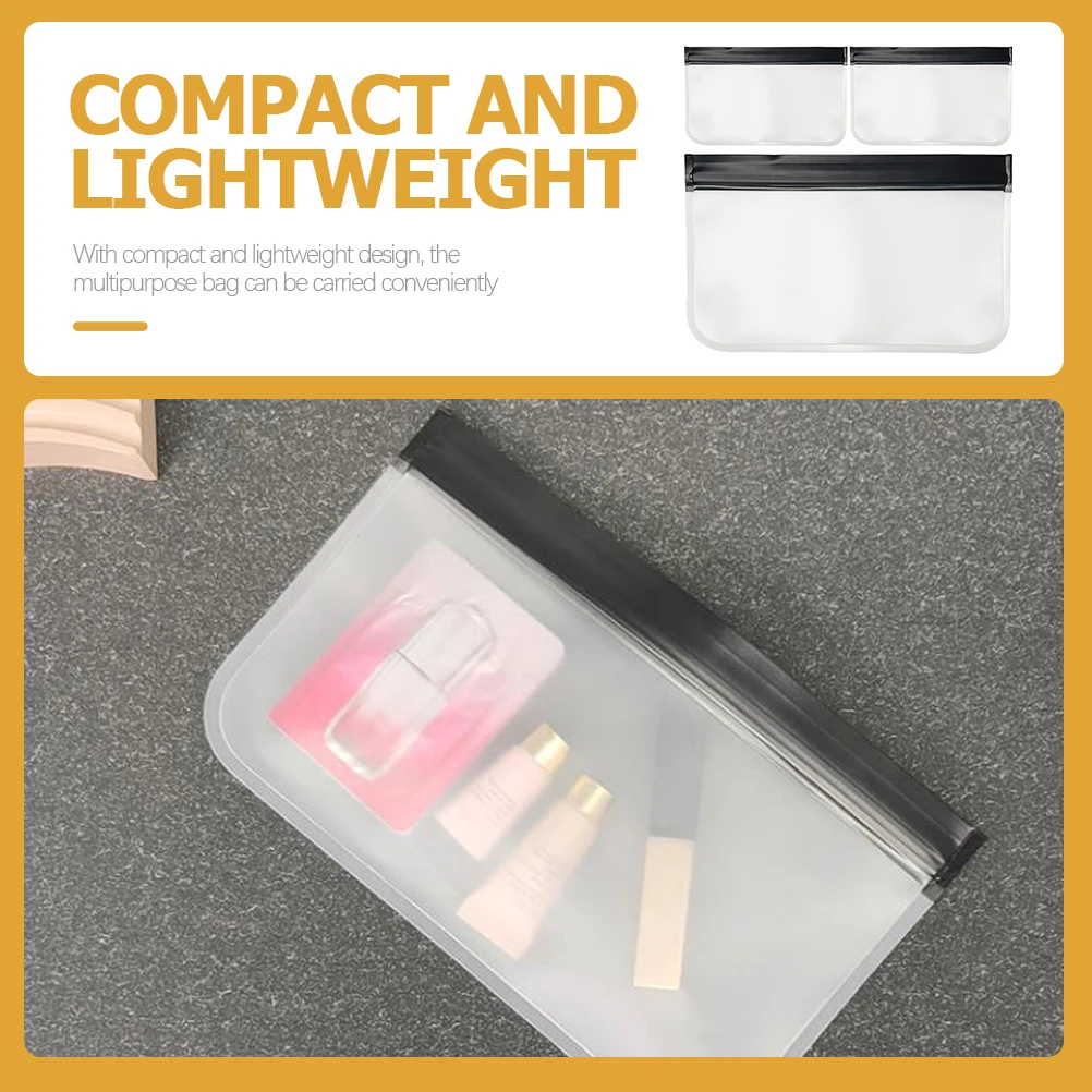 

3pcs Clear Makeup Bags Travel Cosmetics Bags Portable Organizer Transparent Toiletry Pouch Container Sorting Storage