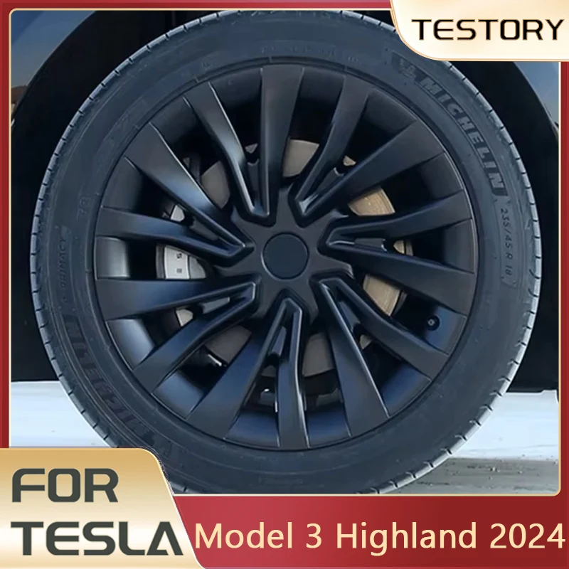 For Tesla Model 3 Highland 2024 Hub Cap 18 Inch Replacement Wheel Cap for Tesla Model 3 Highland 2024 Accessories 4PCS Wheel Cap