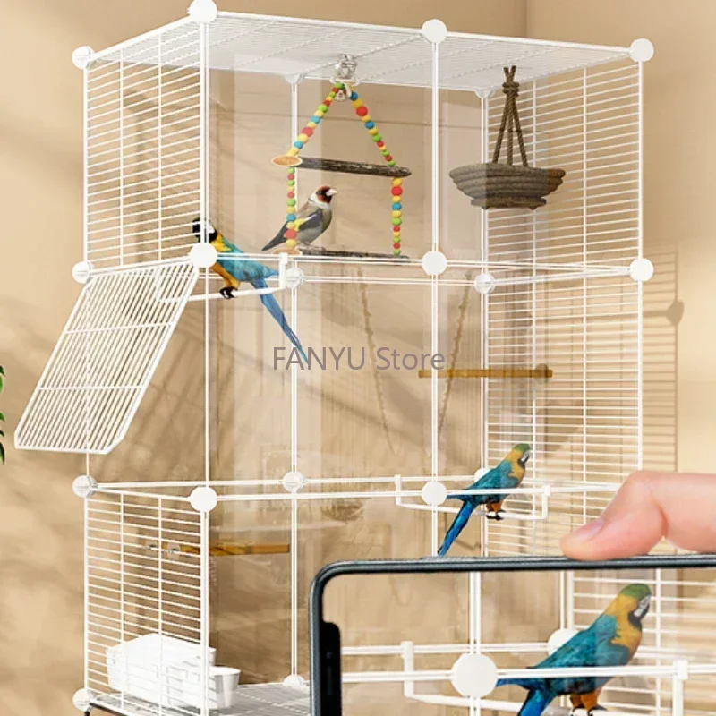 Imagem -02 - Grande Villa de Luxo Gaiolas para Pássaros Periquitos Criação Parque ao ar Livre Gaiolas para Pássaros Periquito Canário Jaula Pajaro Produtos para Animais de Estimação Wz50bc