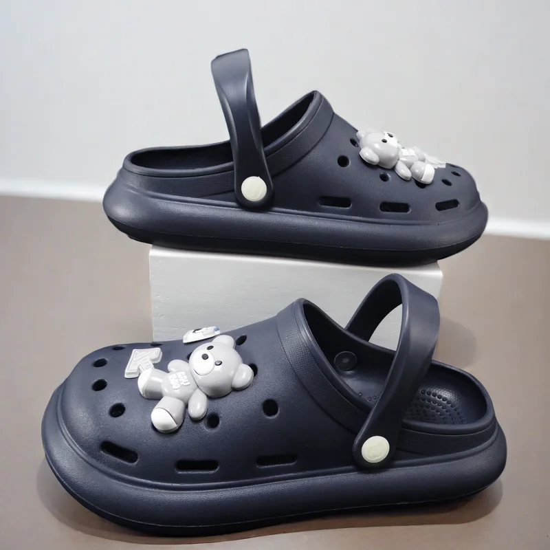 Summer Frenzy Slippers Soft Beach Cloud Platform Bear Slipper Men Shoes Indoor Bathroom Slides Outside EVA Sandals Ultra-Soft