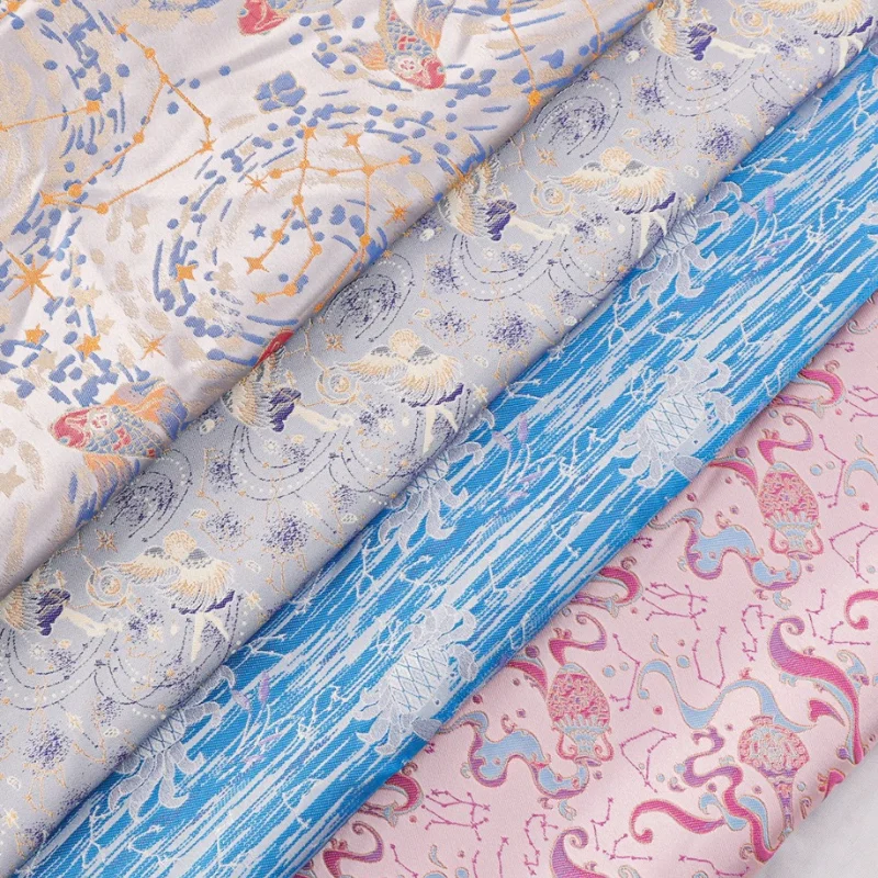 L100cm X W145cm Constellation Pattern Jacquard Brocade Fabric Chinese Style Hanfu Vest Dress Handmade Sewing DIY Craft Material