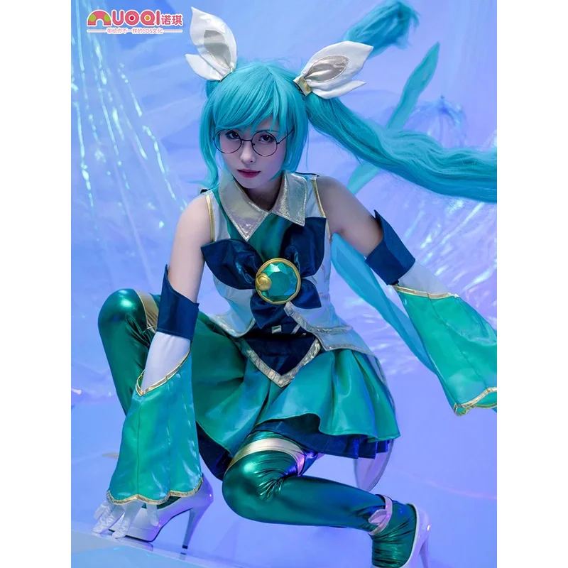 LOL Star Guardian Sona Cosplay Costume Game LOL Sona Costume Halloween Outfit Full Set LOL Character Green Cos Costume