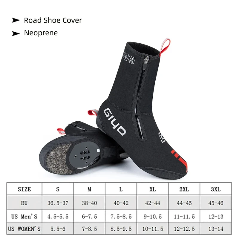 GIYO Bicycle Shoes Covers MTB Road Bike Winter Thicken Warm Thermal Overshoes Waterproof Reflective Cycling Shoe Cover Booties