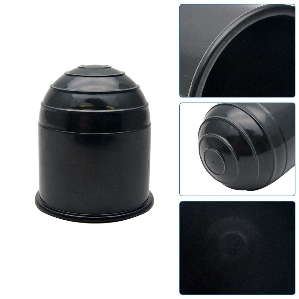 Car Trailer Ball Cap Protective Cover Black Plastic Towbar Ball Head Cap for Standard 50mm Head Universal Auto Accessories