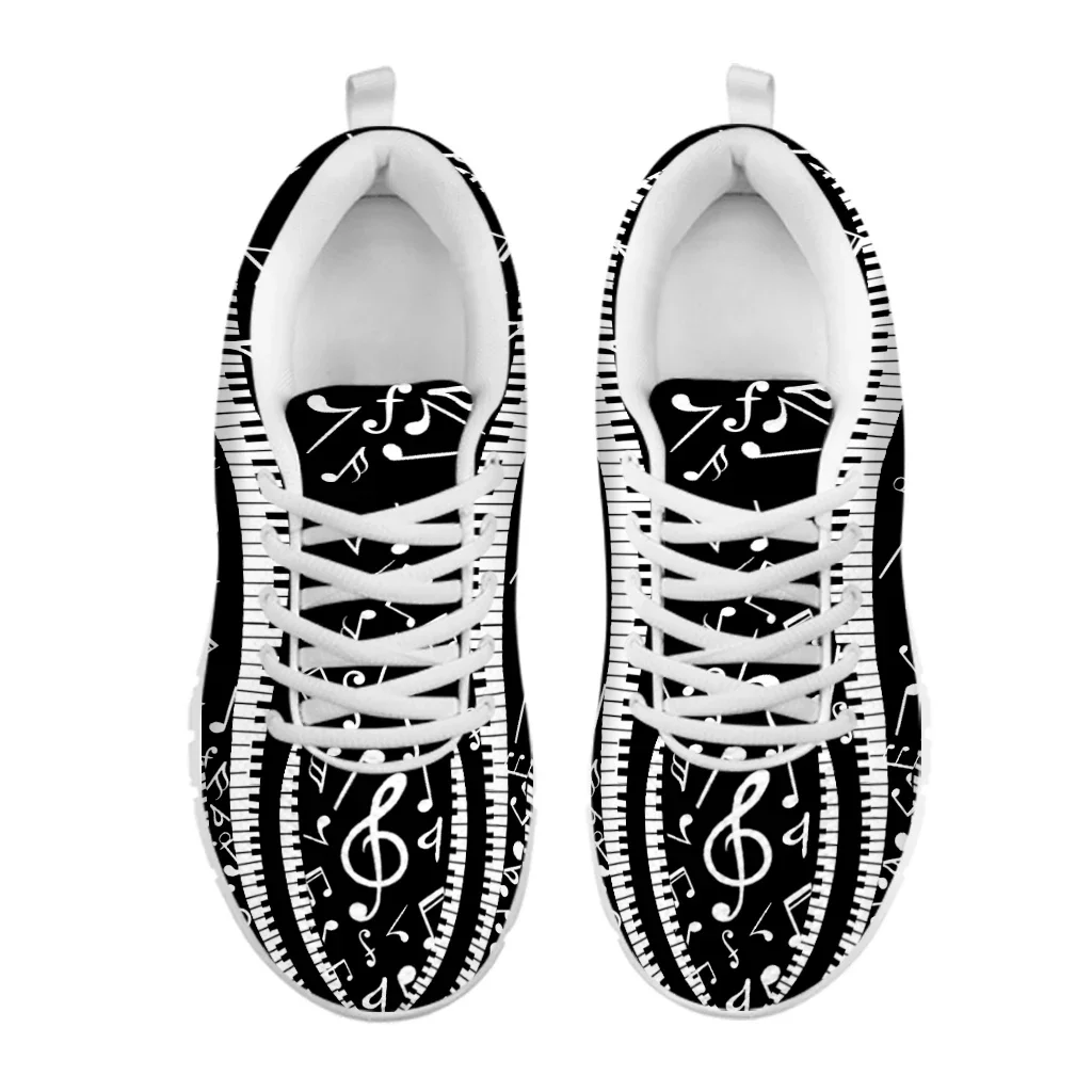 Autumn Women Flats Shoes Art Style Piano Keyboard Music Note Print Air Mesh Casual Sneakers 2024 Zapators De Mujer