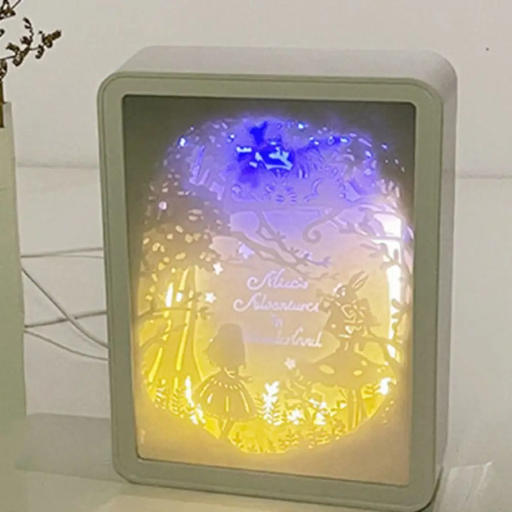 USB/3 AA Batterie Power 3D Papier Carving Licht Einstellbare Licht Mini Weihnachten Kunst Dekoration Lampe Moderne Kawaii