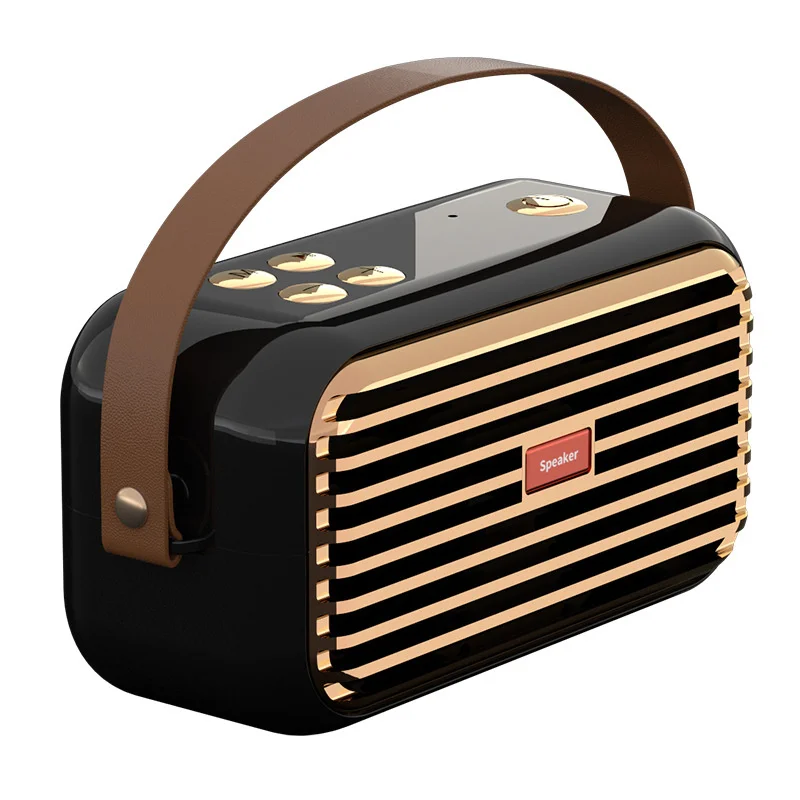 2022 new portable fm radio wireless bluetooth retro portable outdoor audio tf aux 8 watts power 360 degree surround sound