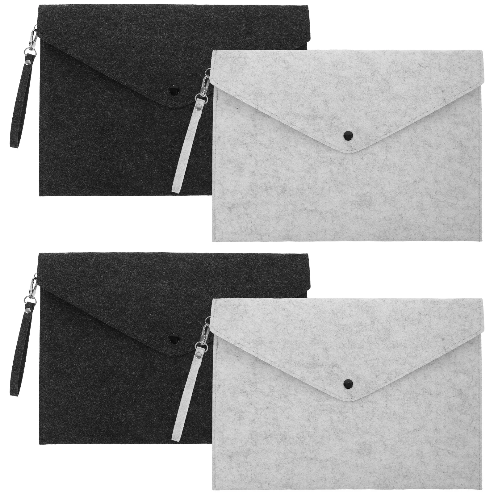 

Felt Letter Bag Storage Briefcase with Loop Portable Holder Document Folder Snap