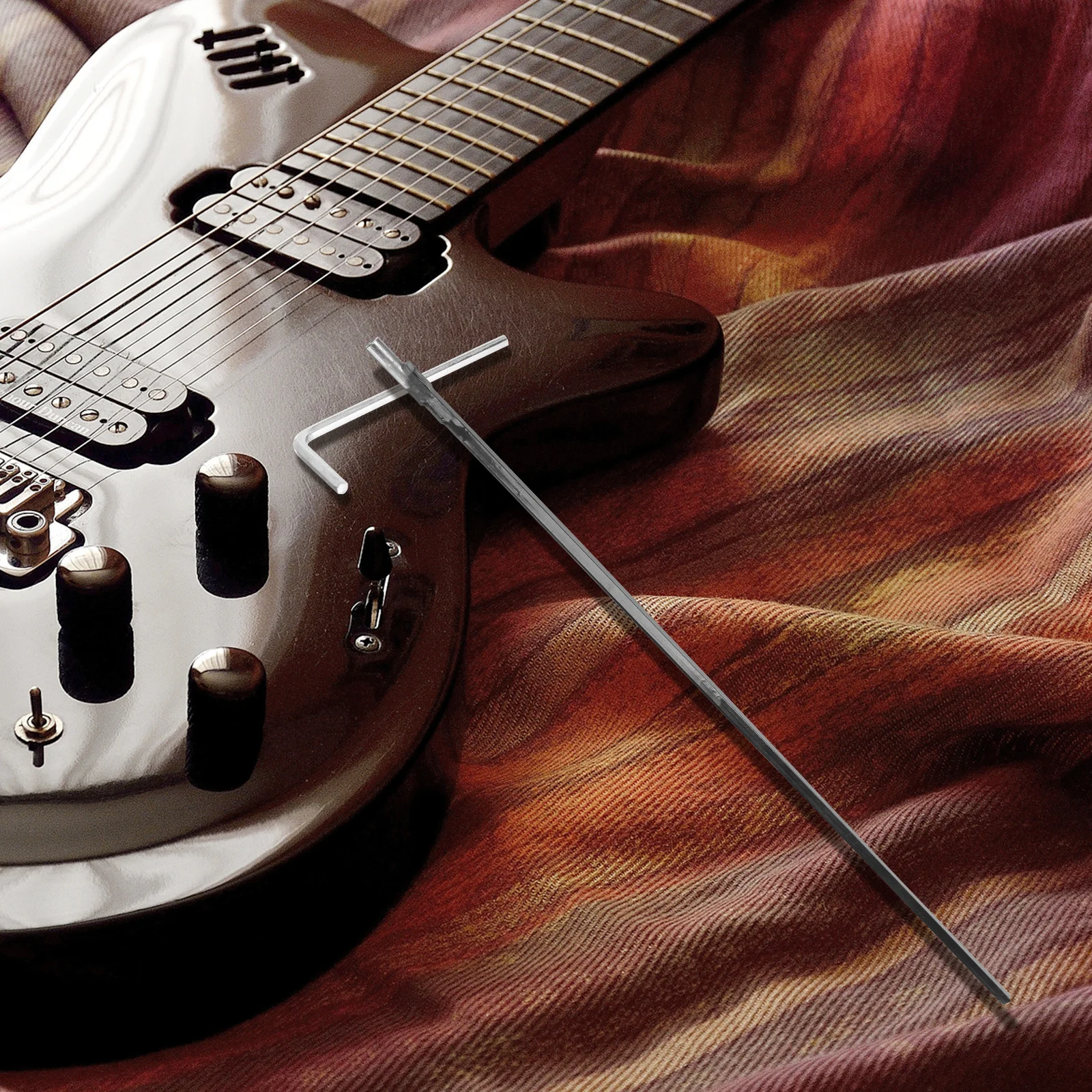 

Professional Guitar Truss Rod Two Way Adjustable Metal Truss Rod with Wrench for Electric Guitar Neck Repair Reliable Instrument