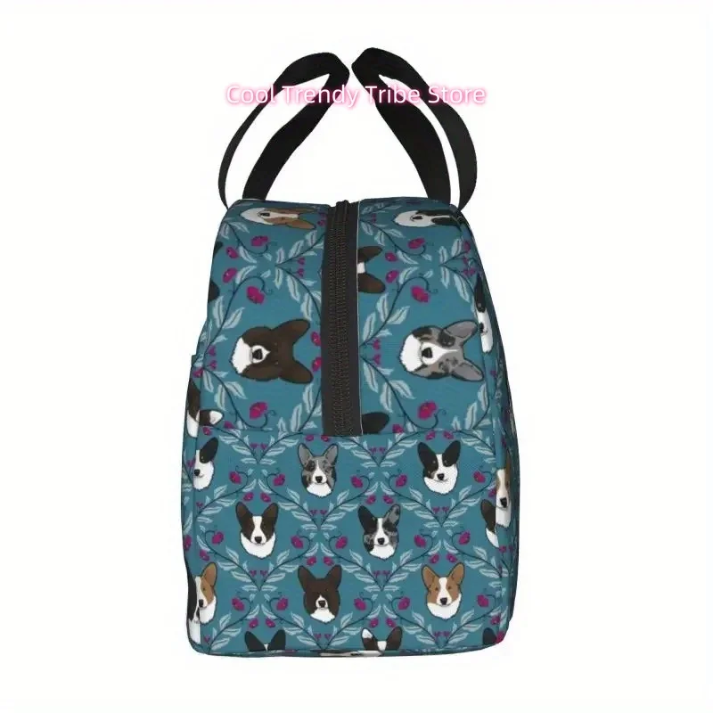 Funny Corgi Dog Insulated Lunch Bags for Women Portable Cooler Thermal Food Box Kids School Children