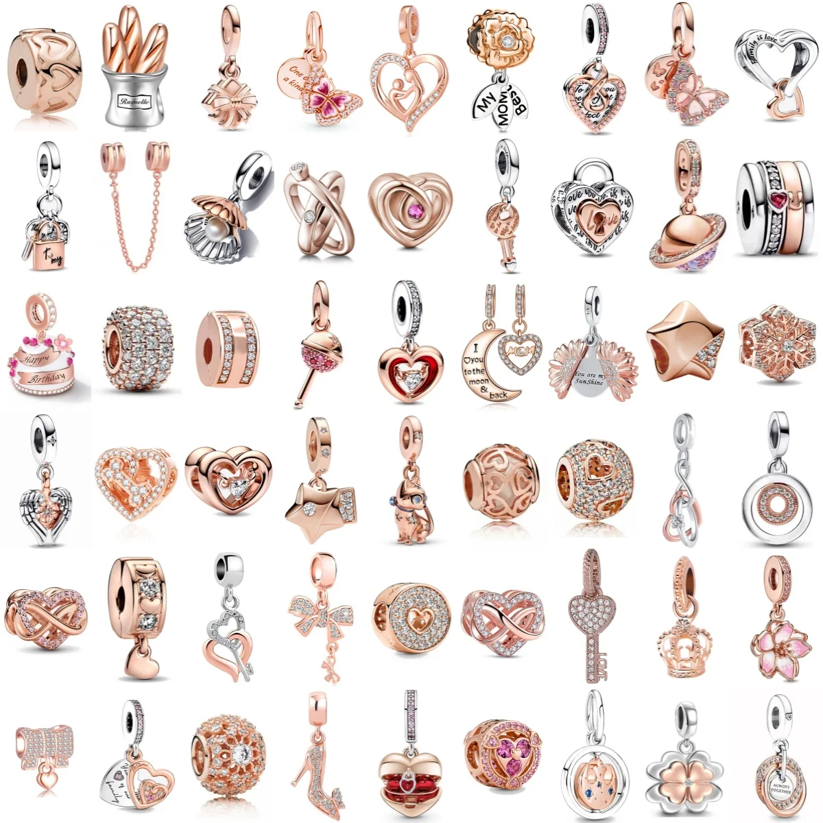 2025 offre spéciale breloques planète perle 925 en argent Sterling or Rose papillon balancent ajustement Bracelet Bracelet collier bijoux à bricoler soi-même