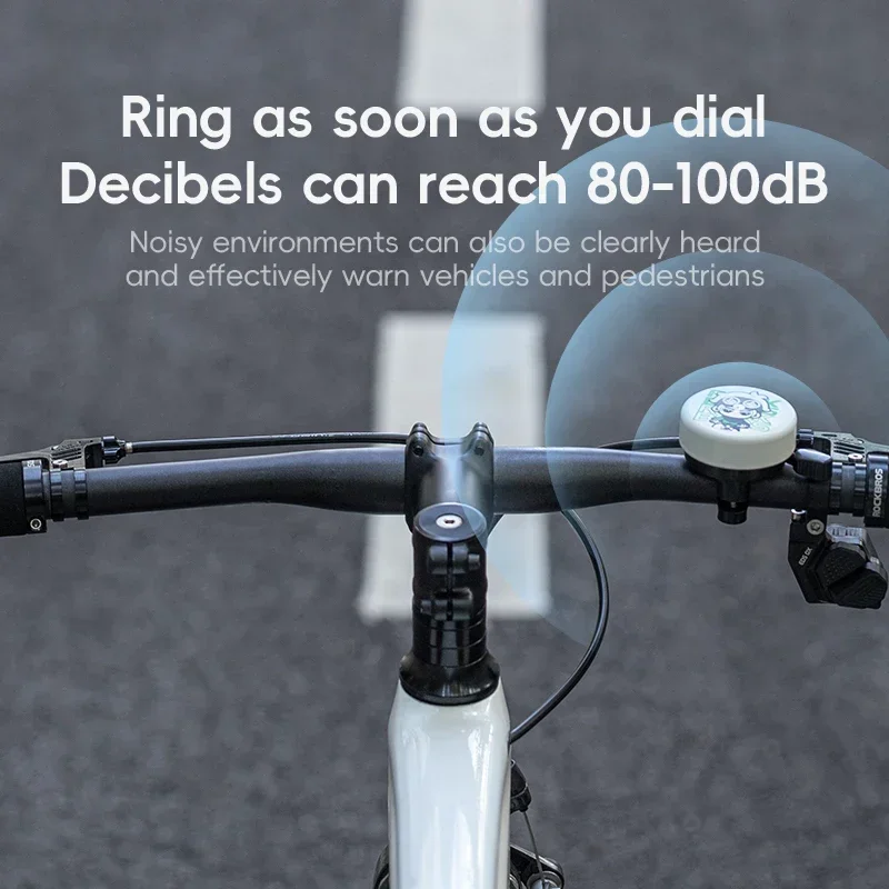 ROCKBROS Bike Bell Cycling Ring Safety Warning Alarm Cycling Handlebar Bell Ring Lightweight 80-100dB Durable Bells Accessories