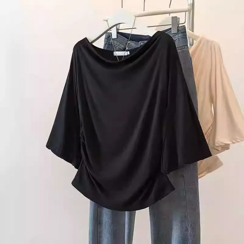 Loose Modal Sleeveless T-Shirt Women's 2025 New Style Seven-Quarter Length Bell Sleeve Slimming Effect Base Top