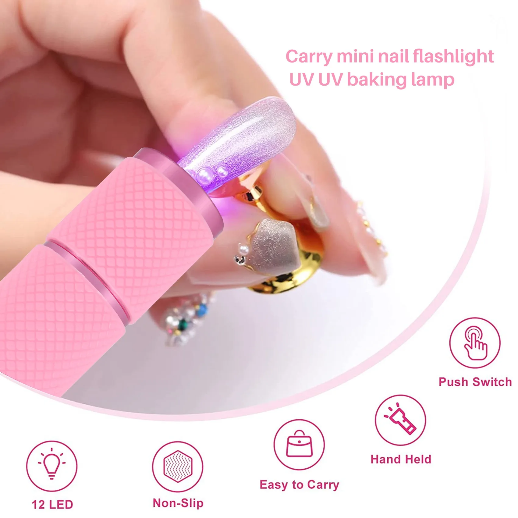 B50C UV 9 LED Nail Lamp,Professional Dryer Curing Gel Polish Light Handheld Dryer Flashlight Professional Nail Art Tools