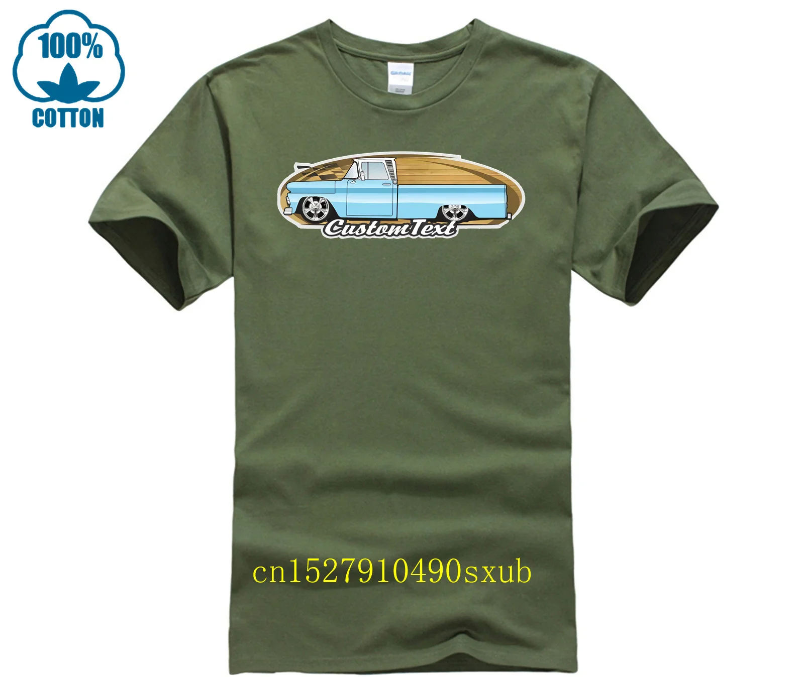 Custom Art T Shirt for 60 63 GMC Chevy C 10 30 K Fleetside Apache Long Bed Truck