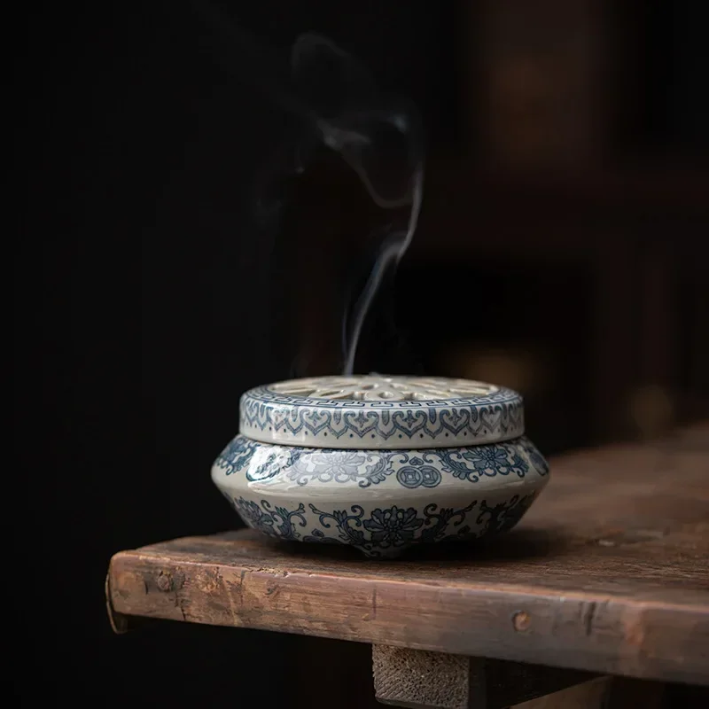 Blue and White Ceramic Incense Burner Home Indoor Tea Ceremony Supplies Creative Decoration Pieces Multi-purpose Incense Tool