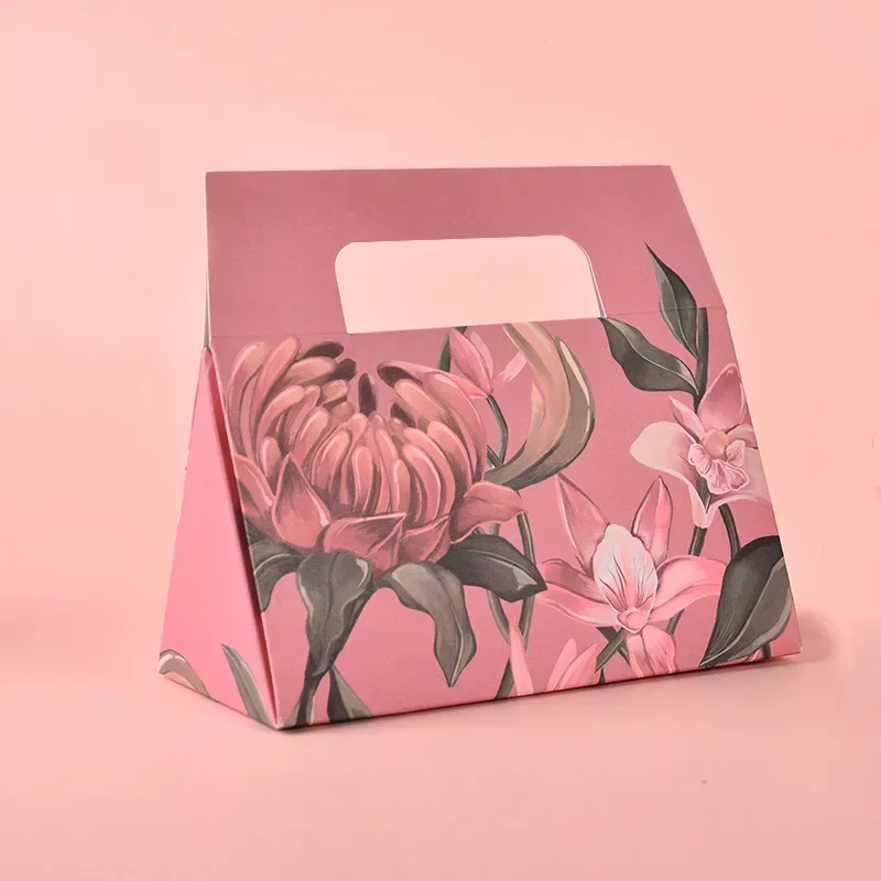 Romantic floral tote gift bag ins style Wedding gifts for guests Birthday Party lipstick cosmetics gift box packaging sac cadeau