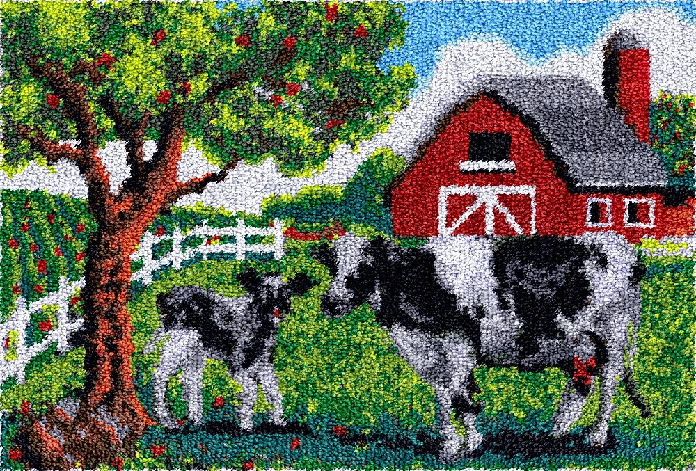 

Bee latch hook kit rug canvas printing Swans handwerken knooppakket diy carpet embroidery handmade Cows 69-102cm