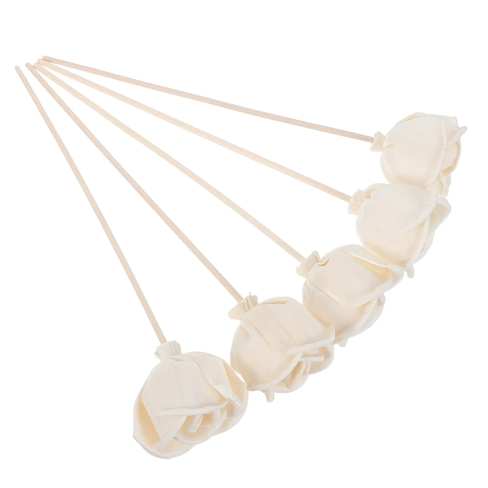5Pcs Rattan Reed Flower Diffuser Stick Natural Rose Design Flameless Wood Aroma Stick for Home Bedroom Office Scent Oil