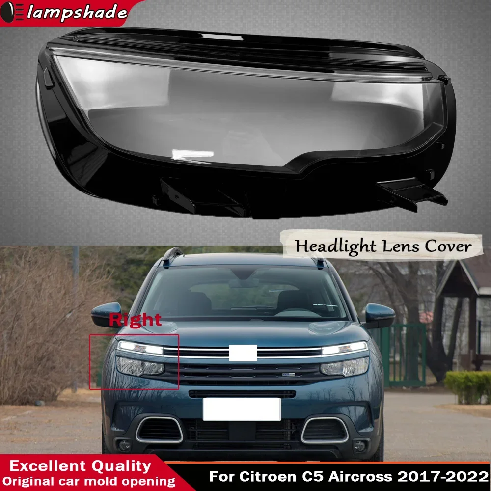 

Car Front Headlight Lens Covers Left-Right Car Transparent Housing Car Accessories For Citroen C5 Aircross 2017 - 2022 Halogen