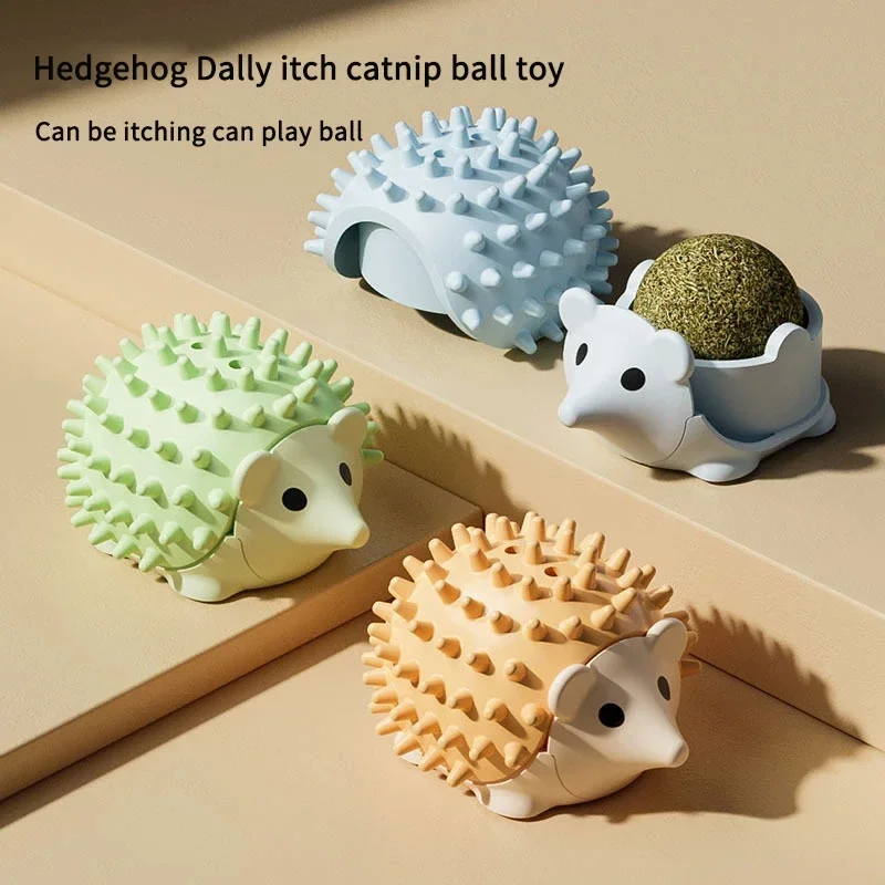Natural catnip ball Hedgehog styl Cat Toy Scratching Cat Mint Ball Licking and Joyful Cat Self Relaxing Toy Pet Supplies