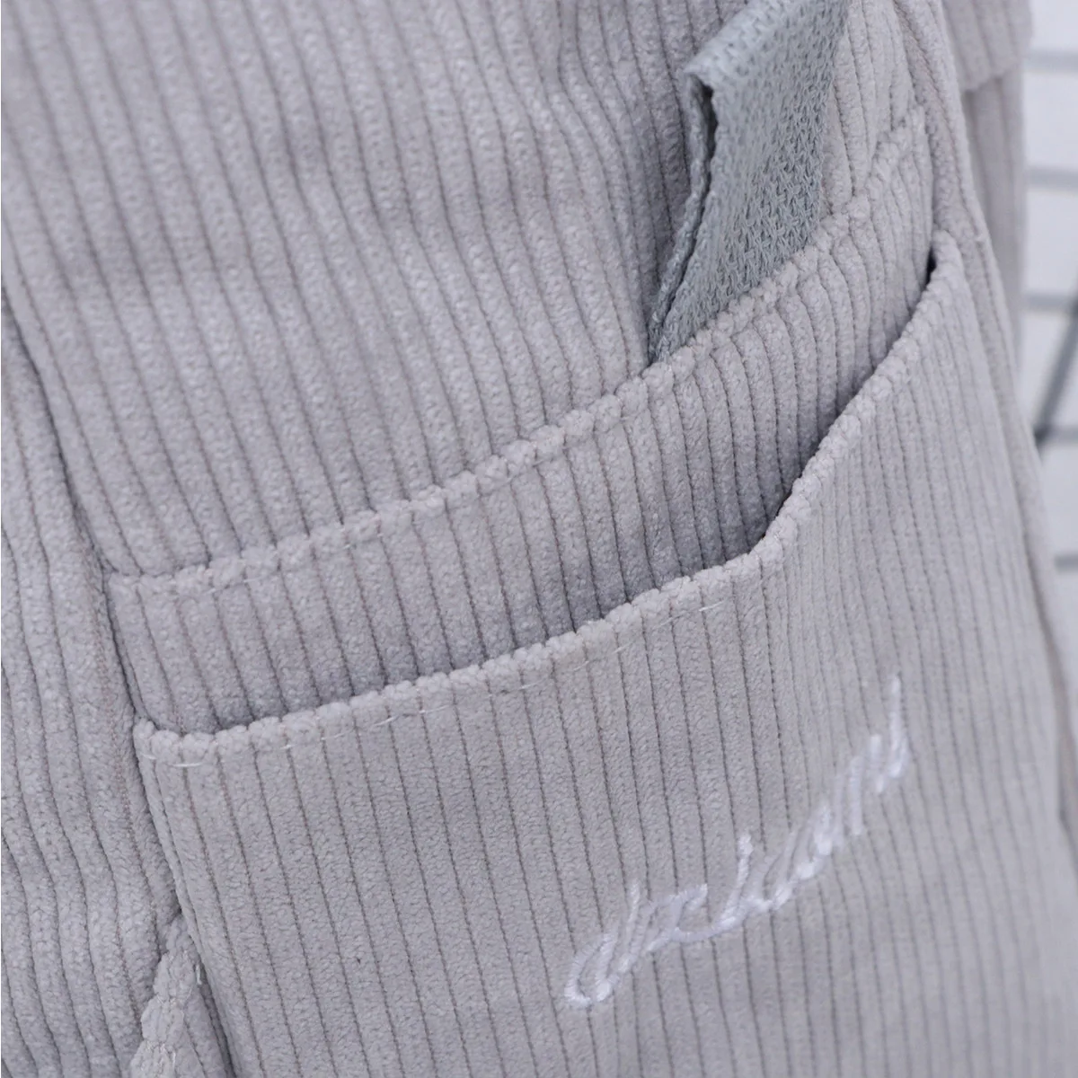 

Corduroy Backpack Light Grey Multifunction Large Storage Anti-Theft Student Women Girls Travel Campus Bag Women Backpack