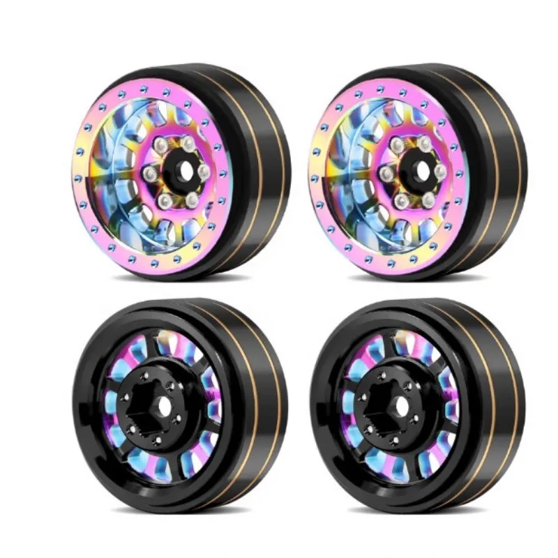 

Colorful Aluminum+brass 1.1" Beadlock Wheel Rims For 1/18 TRX4M 1/24 SCX24 AX24 FMS