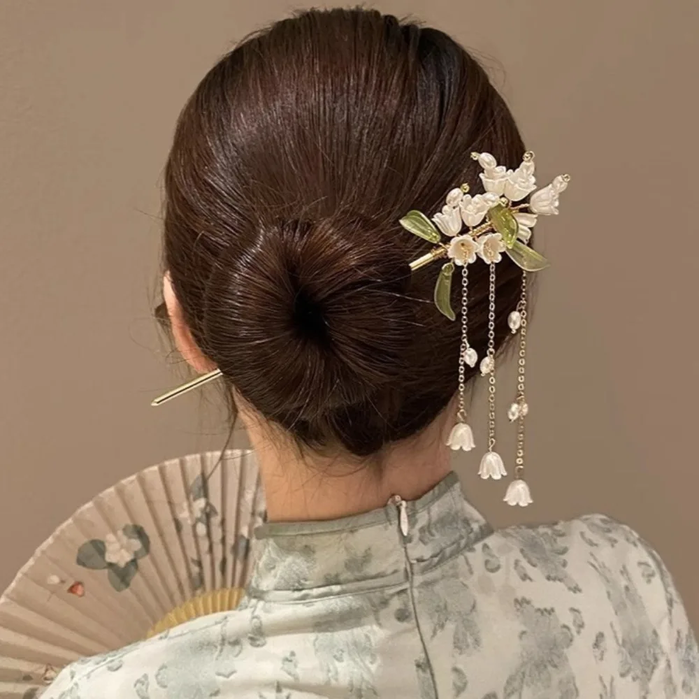 

Elegant Chinese Style Hair Clip Tassel Hair Stick Traditional Floral Design Hairstyle Accessory Women Jewelry Hairpin Hairneedle