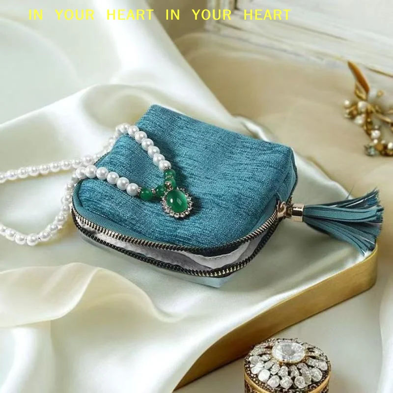 X5-Layer Jewelry Storage Bag Velvet Jewelry Pouch Bags For Watch Bracelet Rings Earrings Portable Travel Jewelry Case