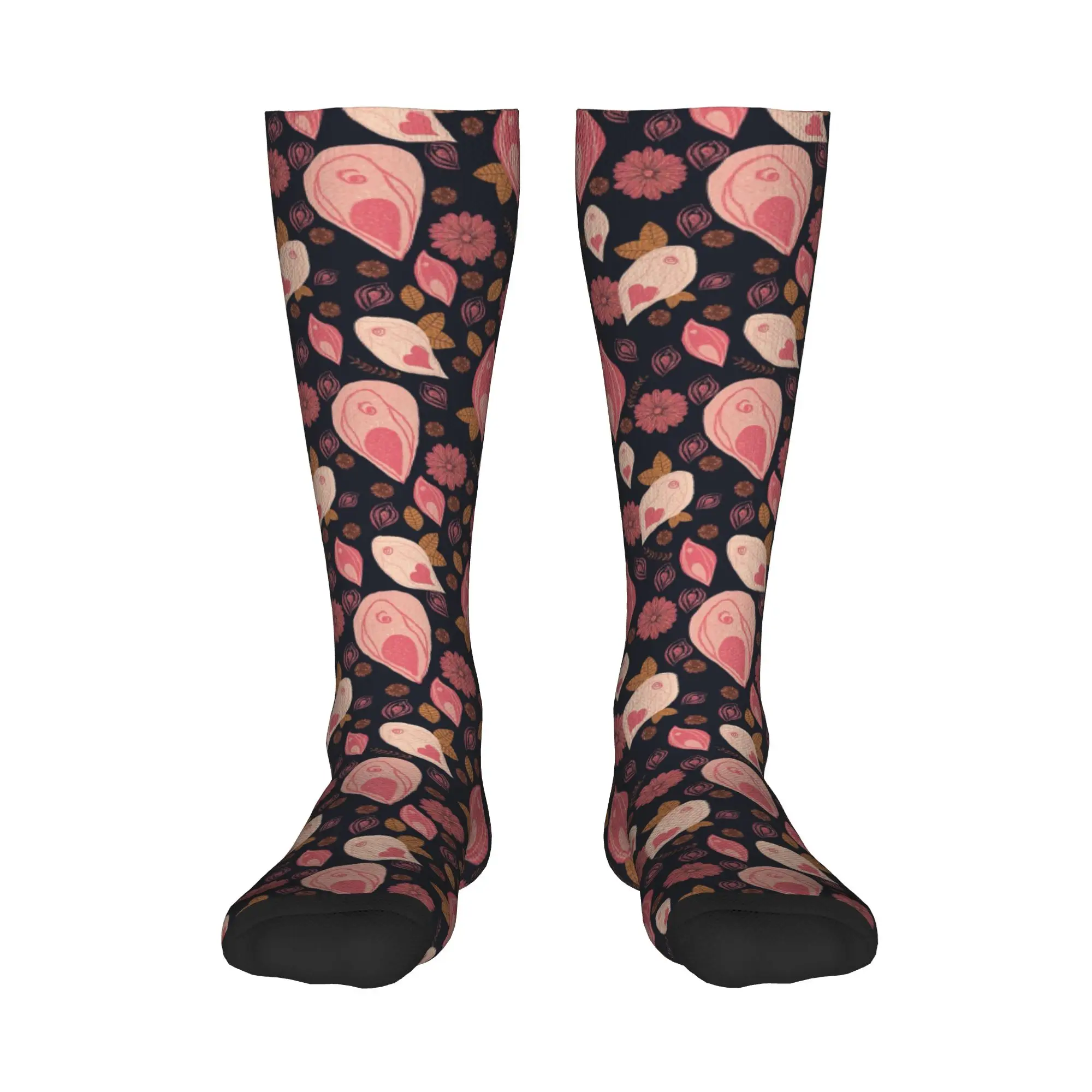 

Всесезонные чулки для экипажа, носки с цветочным узором вульвы, длинные носки в стиле хип-хоп, аксессуары для мужчин и женщин, подарки