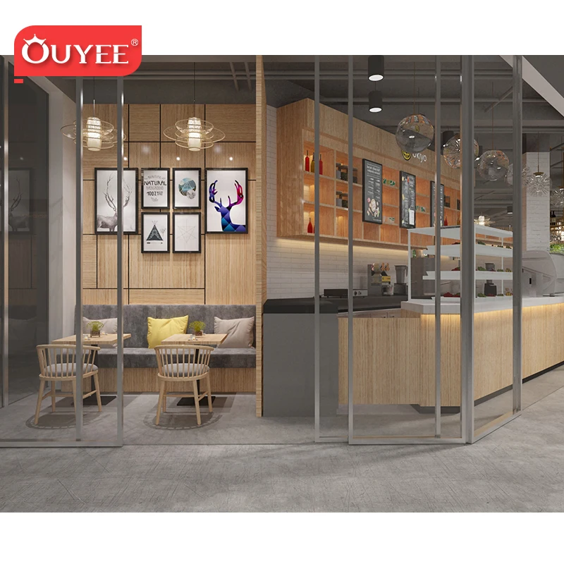 Personalizado-decoración moderna para cafetería, diseño Interior de cafetería con mostrador