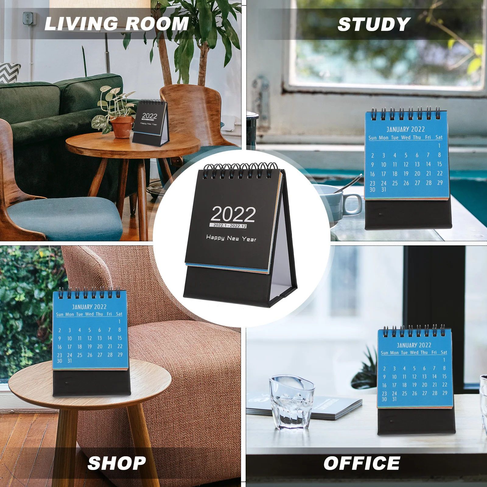 

1Pcs Mini Desk Calendar 2022 Creative Paper Table Calendar Clear Holiday Schedule Memo Planner Desktop Home Office Organizer