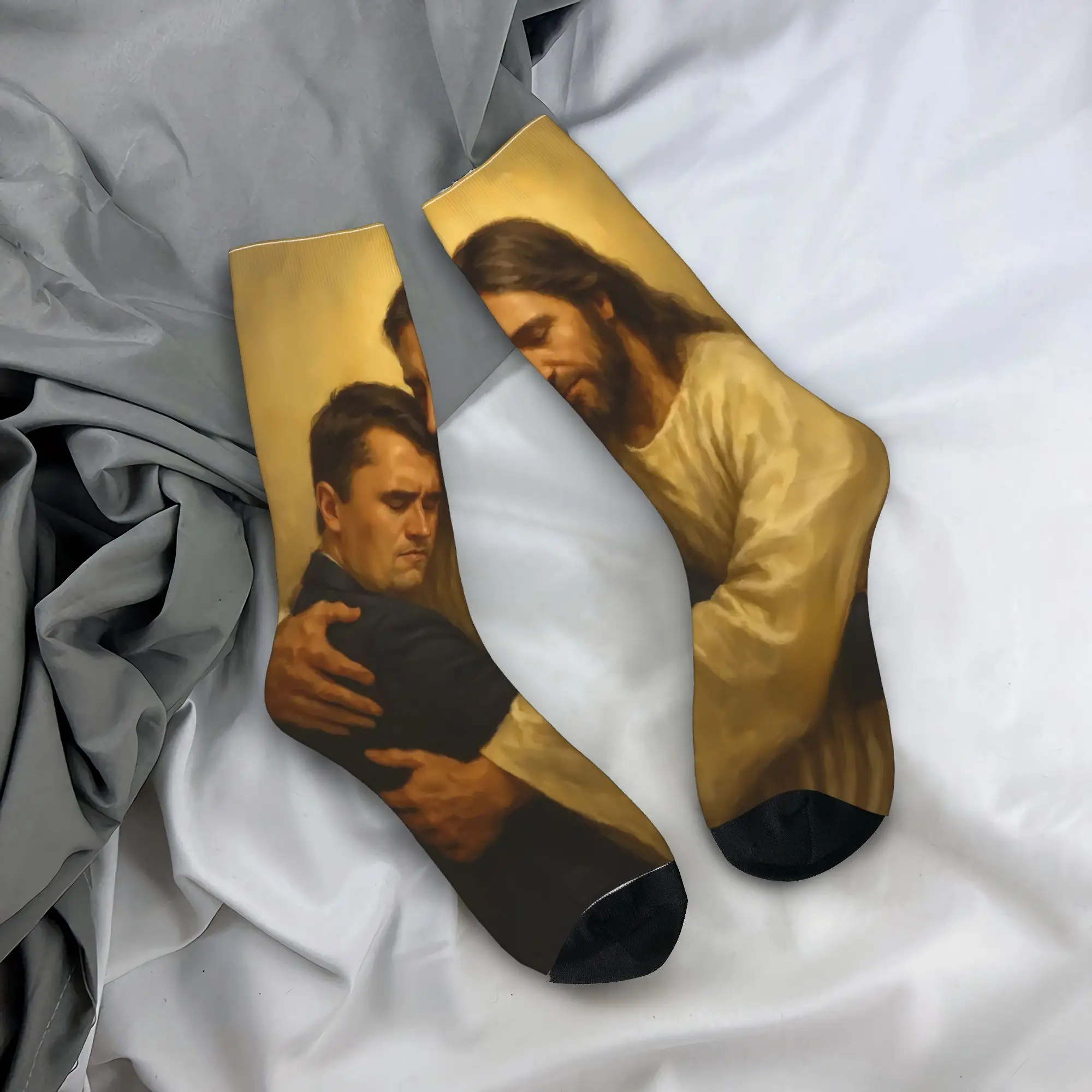 

Носки с принтом Чарли Кирк «Американский Патриот», осенние чулки Чарли Кирк, мужские средние мягкие носки с принтом, нескользящие носки