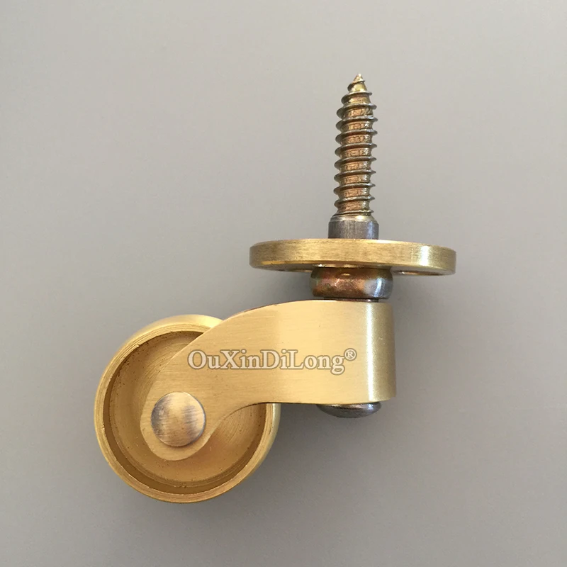 Brand New 4PCS 1'' Pure Brass Casters Wheels Tea Table Chairs Sofa Couch Bar Furniture Rollers 360° Swivel Castors Pulleys