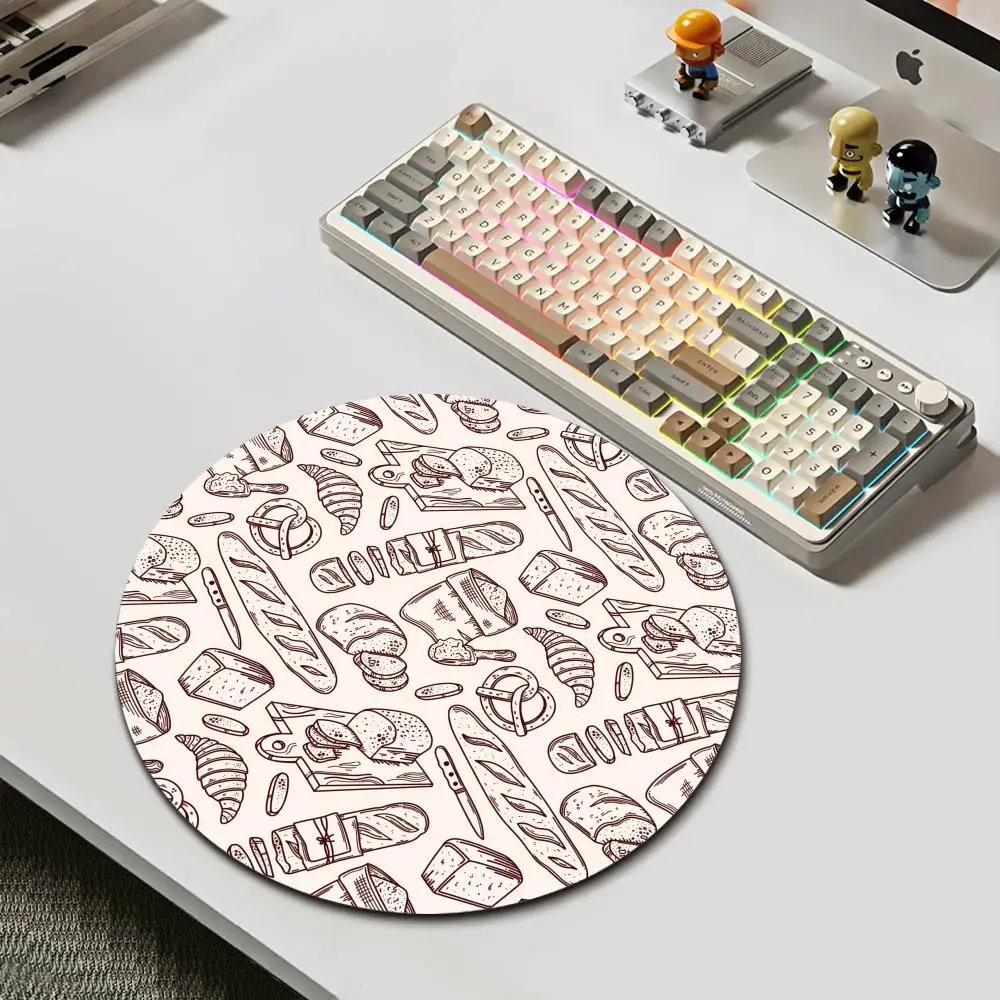 HYBXAXC Bread Bakery Line Art Print Desk Mat Non-Slip Rubber Mouse for Home Office Work Wireless Boy Girl Gift for Play games