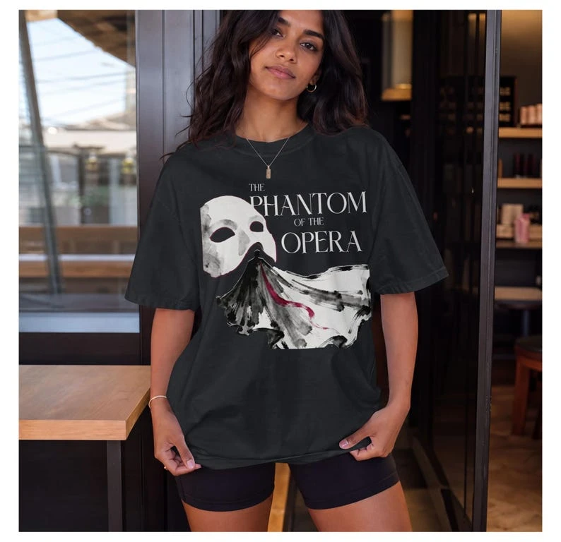 The Phantom of the Opera Broadway Musical T-Shirt Loose-fitting, stylish streetwear shirt  vintage clothes oversized t shirt