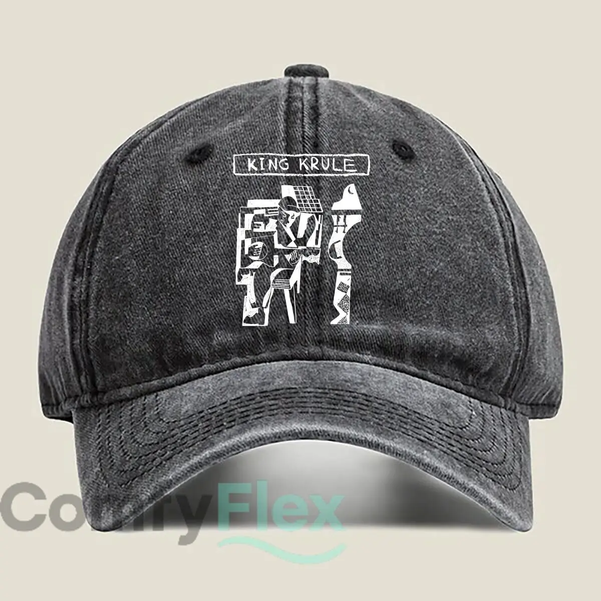 King Krule Silhouette Fashion Washed Baseball Cap Hat Outdoor Activities