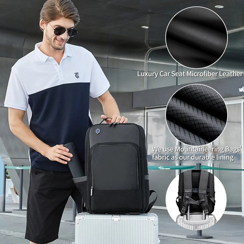 ARCTIC HUNTER Business High Quality Waterproof Men\'s Bag Backpack with USB Leather Backpack Custom Luxury Laptop B